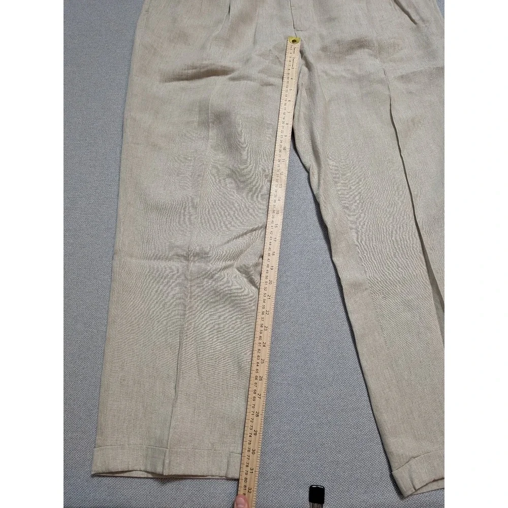 Jos A Bank Traveler's Collection Mens Pants Beige 42x30 Traveler 100% Linen